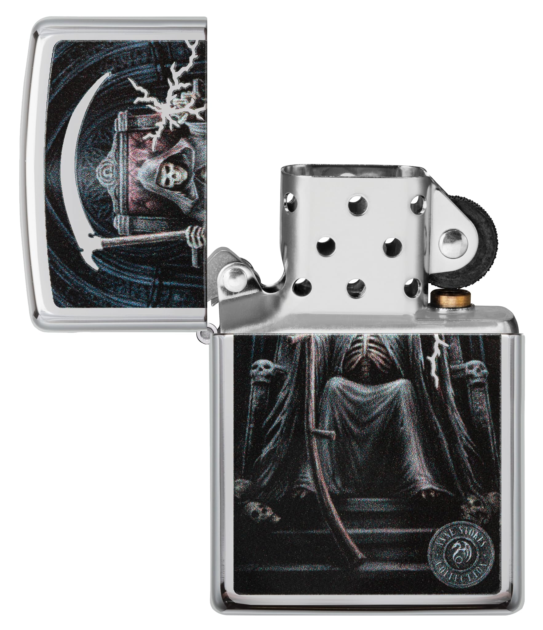 Zippo Windproof Lighter, Anne Stokes Design, High Polished Chrome, Colour Image, Refillable, Reusable, Windproof Design - Image 4