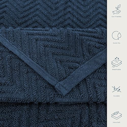 Miniatura 4 de CASA COPENHAGEN - Basics - Paquete de 100 toallas de tela a rayas de primera calidad, en varios colores