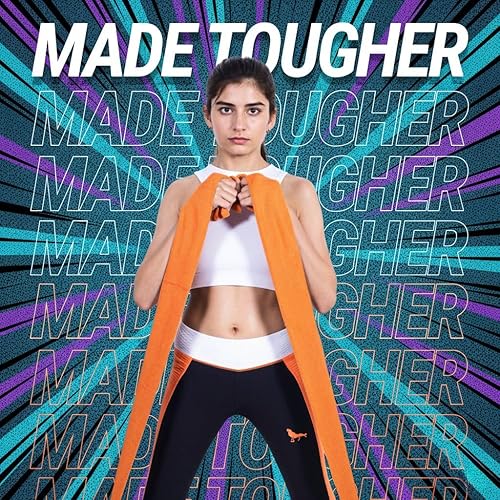 Miniatura 2 de Bandas de resistencia de tela pesada de 76 pulgadas de largo para mujeres y hombres, bandas de ejercicio antideslizantes y duraderas para