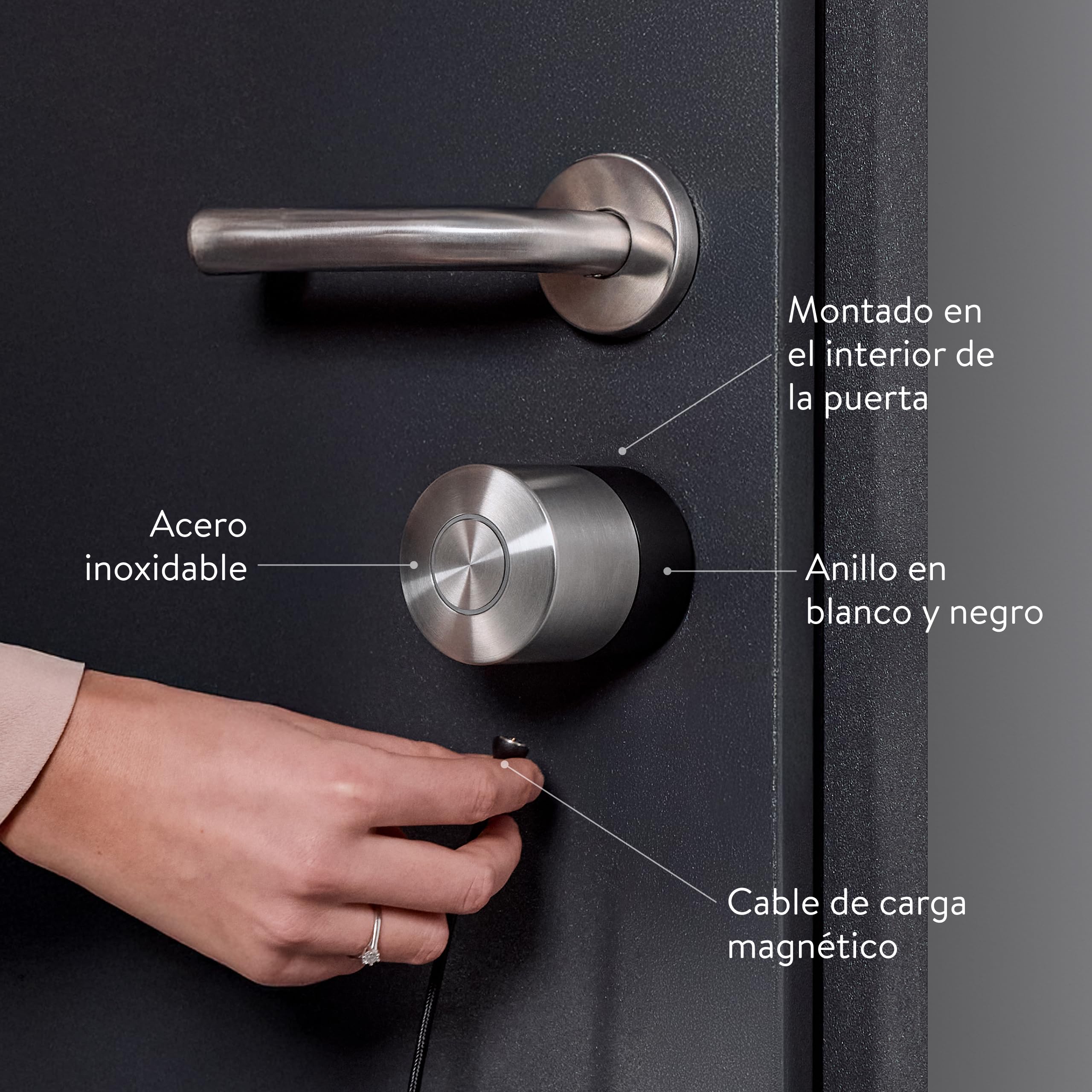 Nuki Smart Lock Pro con Bluetooth, WiFi & Matter, Integración sencilla en el Smart Home, Cerradura electrónica para cierre remoto, instalación fácil y adaptable sin cambio de cilindro