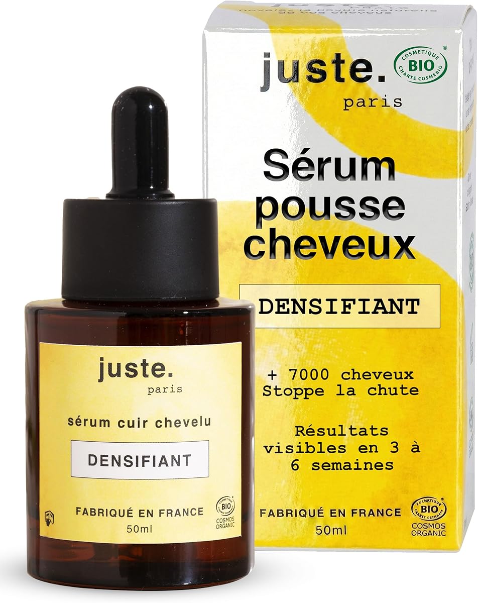 Serum pousse cheveux Bio + 7000 cheveux - Traitement microbiote cuir chevelu - Anti chute cheveux femme et homme - Favorise la croissance capillaire - Serum cheveux - Fabriqué en France
