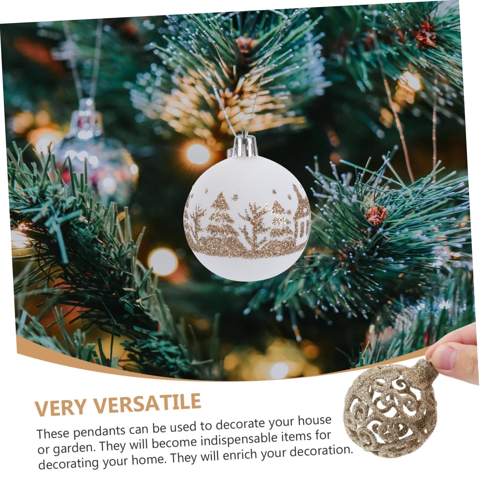 Zerodeko 3 Sets Weihnachtsbaumschmuck Weihnachtliches Hängedekor Festlicher Für Weihnachtskugeln Dekoration 9 Stück X 3
