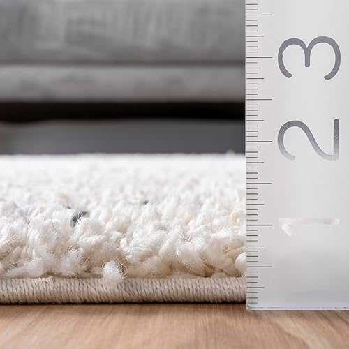 Miniatura 2 de nuLOOM Jessie - Alfombra marroquí con borlas, 2 x 3, color blanco roto