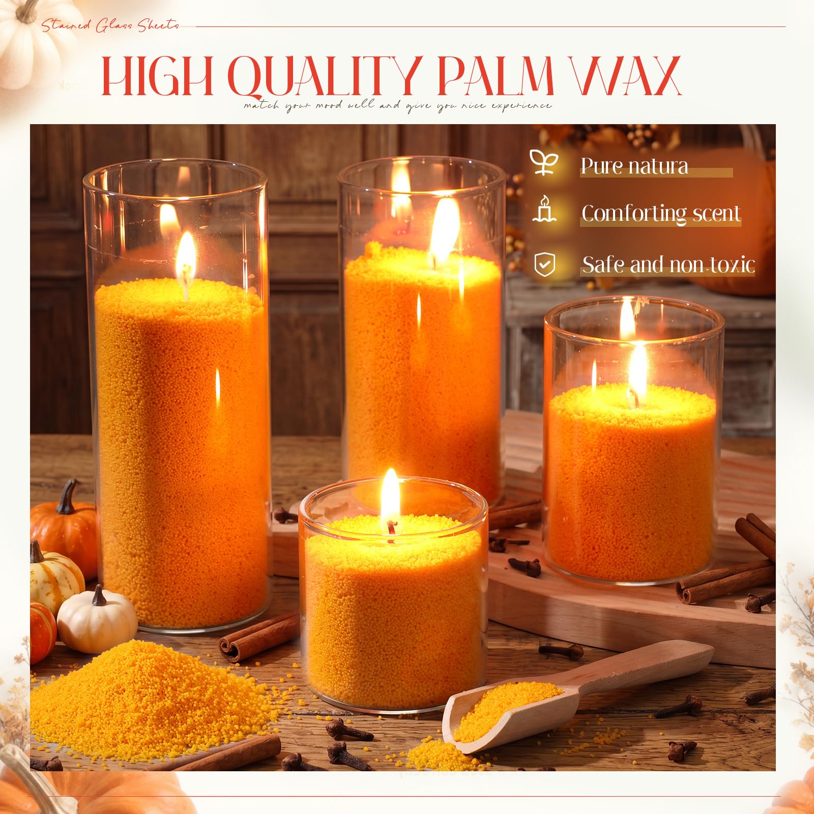 Conelist Candela profumata perlata, 1 kg, cera di sabbia profumata con sabbia, kit per la festa della mamma, per donne, regalo d'amore, con scatola, 50 stoppini, per festa della mamma, moglie, coppie