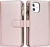 Vista 7 de Jaorty Funda para iPhone 11 con tarjetero, para iPhone 11, funda para teléfono con correa, correa de hombro cruzada, correa de hombro con oro rosa