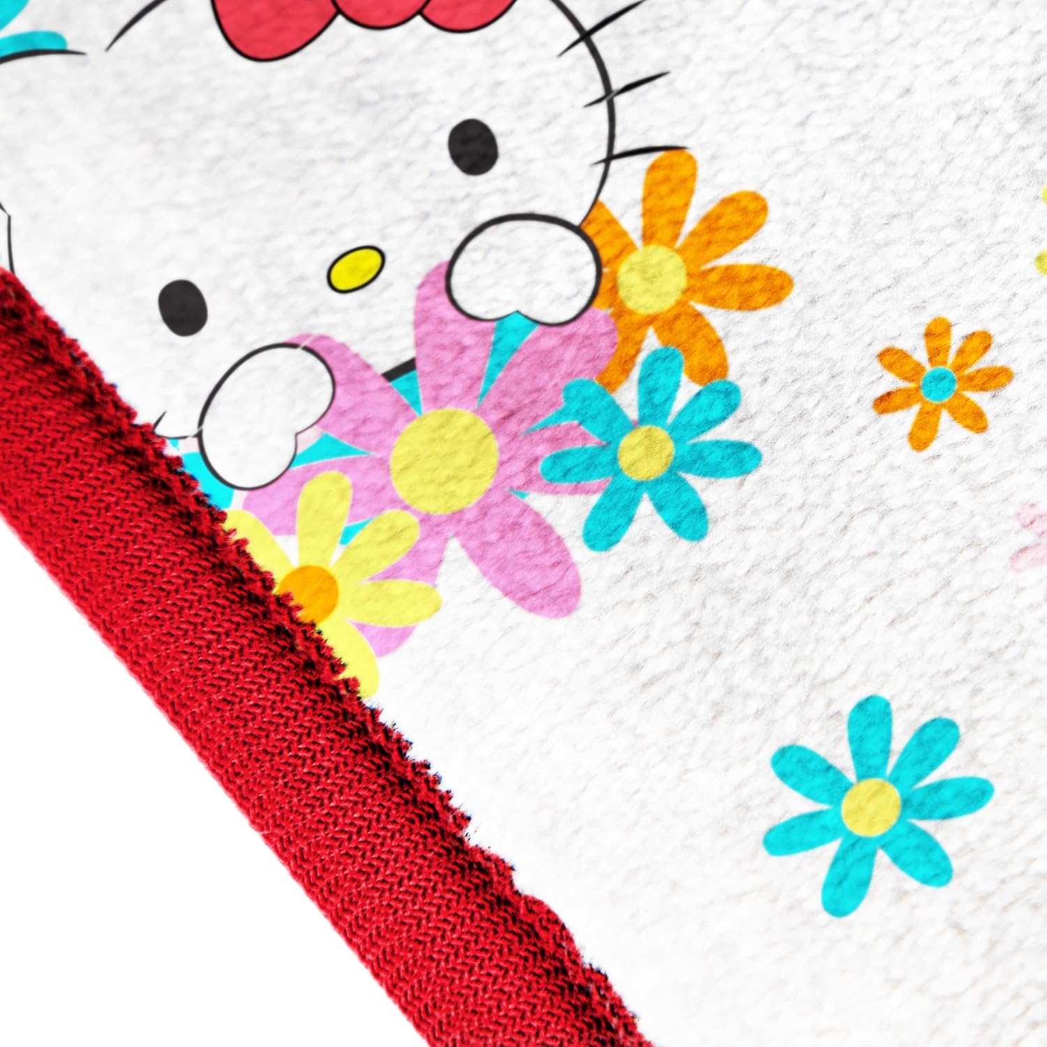 Hello Kitty Flowers and Kittens Plush Blanket - Measures 60 x 90 Inches, Kids Bedding - Super Soft Fleece Bedding - Image 4