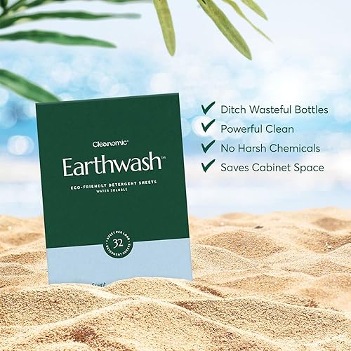 Miniatura 3 de CLEANOMIC Hojas de detergente para ropa (hasta 192 cargas) 96 tiras desinfectantes sostenibles Ocean Breeze, ideal para viajes y hogar Cleanomic