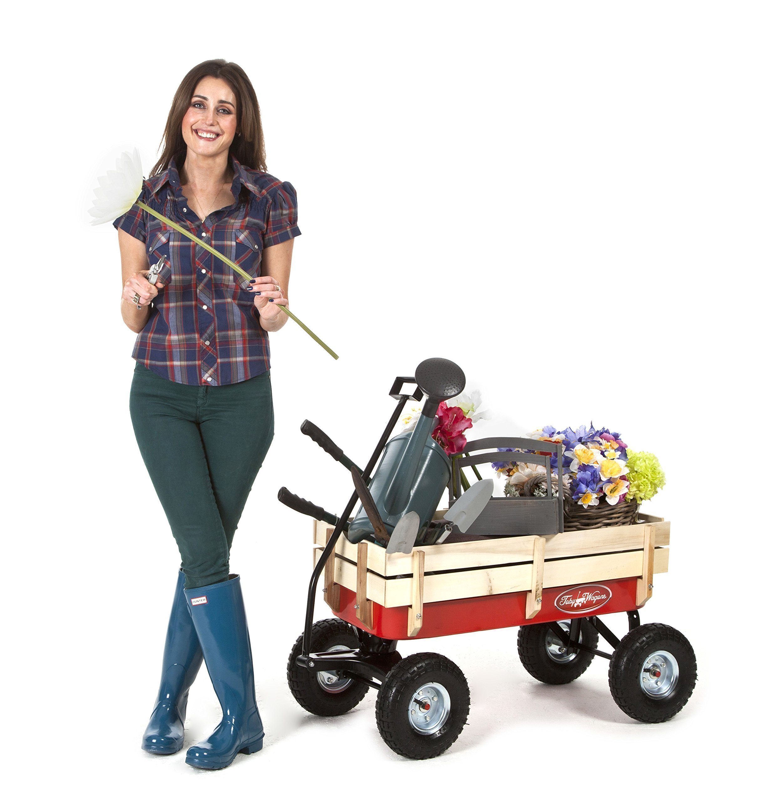Carrello con Ruote Portatutto Carrello Spiaggia Carretti trainabili per bambini - Carrelli e vagoni da giardino - Tirare Lungo - Pull lungo carrello, Rimorchio, Retrò, Tirare, Kart, Cart