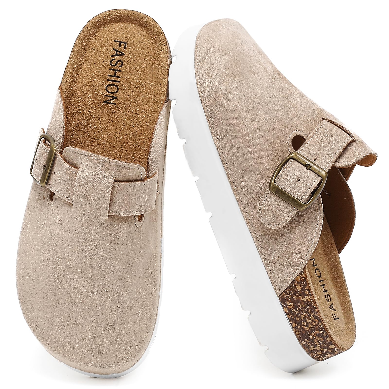 Jesindr Plateau Clogs Damen mit Verstellbarer Schnalle, Plat