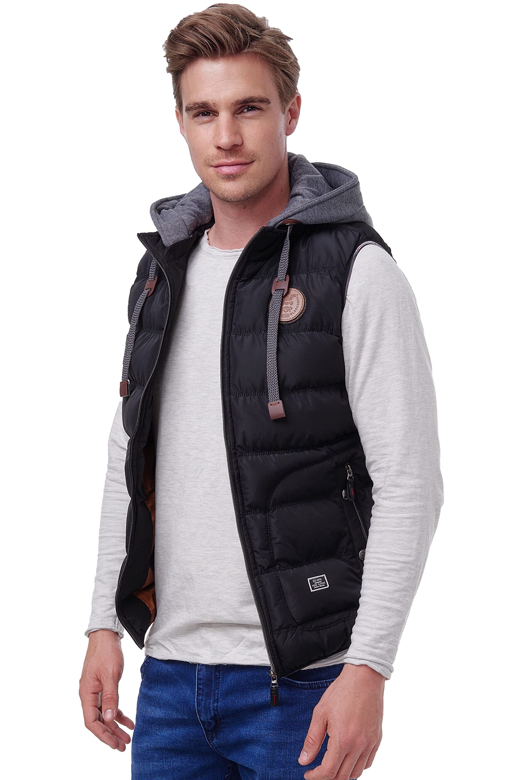 Blackrock Herren Outdoor-Weste - Slim-Fit - Abnehmbare Kapuze und Stehkragen - Moderne Stepp-Weste
