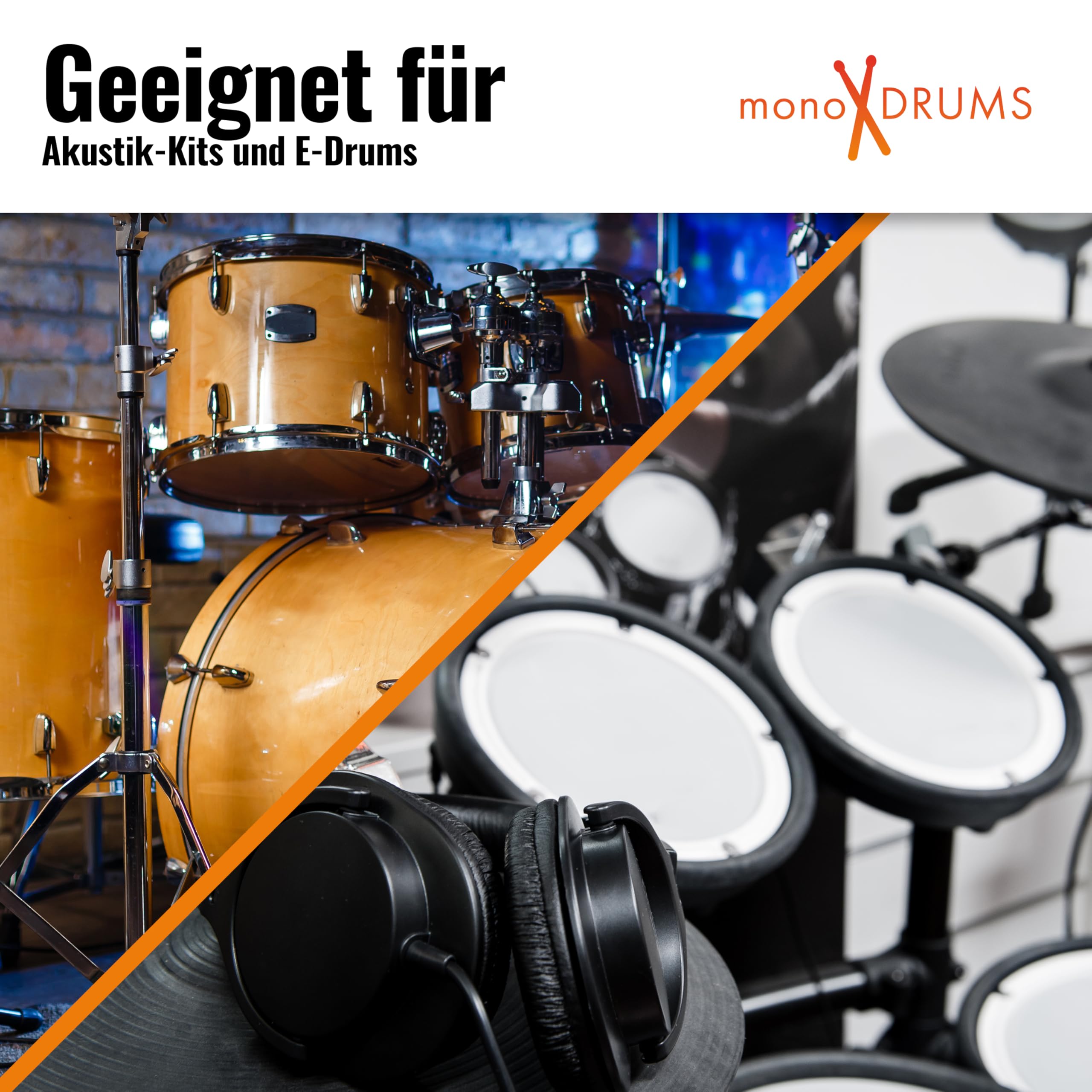 6x monoDRUMS Schlagzeug Sylomer Pads –150×150×25 mm – Traglast 150 kg – für Schlagzeug Zubehör Drum Podest (6er)