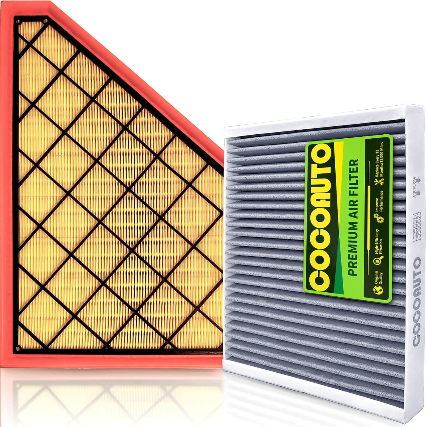 COCOAUTO Engine & Cabin Air Filter Kit for Traverse Blazer (2018–2026), Acadia (2017–2026), XT5 XT6 (2017-2026), Enclave (2018-2026), Replaces OE 23321606, CA12166, A3212C, 13508023