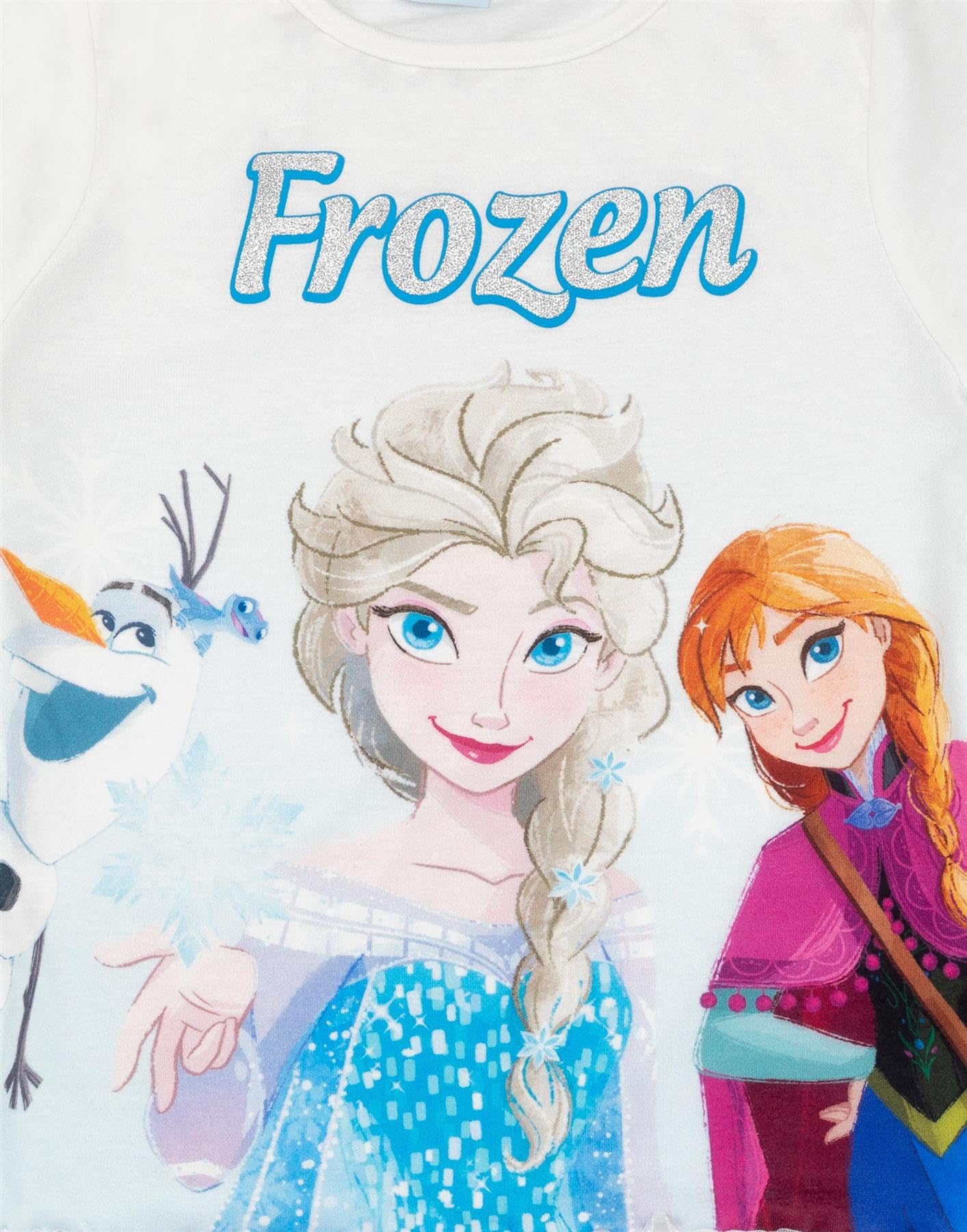 Disney Frozen Pyjama Bleu pour Fille | T-Shirt et Short Frozen pour Enfants | Conception d'aventure givrée | Marchandise Officielle Cadeau Parfait pour Les Petites Princesses de glac