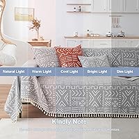 Vista 261 de VClife funda boho de sofá de felpilla para sofá seccional, funda antideslizante para sofá de 2 plazas, protector para mascotas con borlas, funda