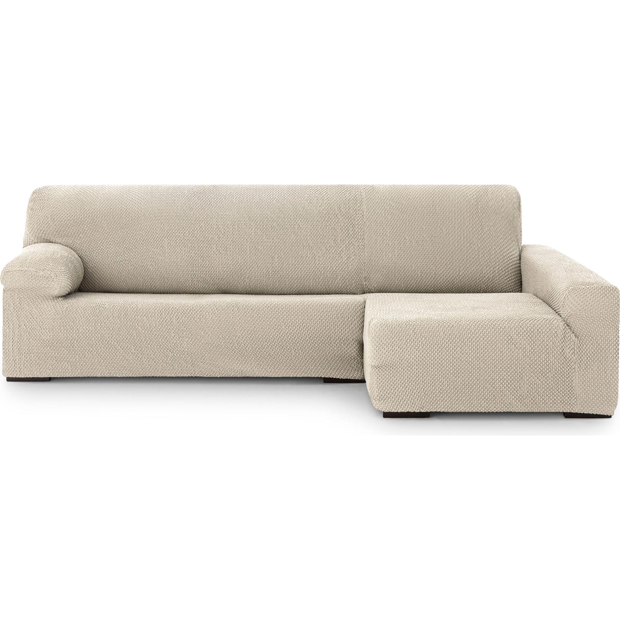 ECOMMERC3 Chaiselong | Universal and Versatile Long Right Arm Sofa Cover - Chaiselong Ecru Protector Easy to Install for Back, Seat and Arms