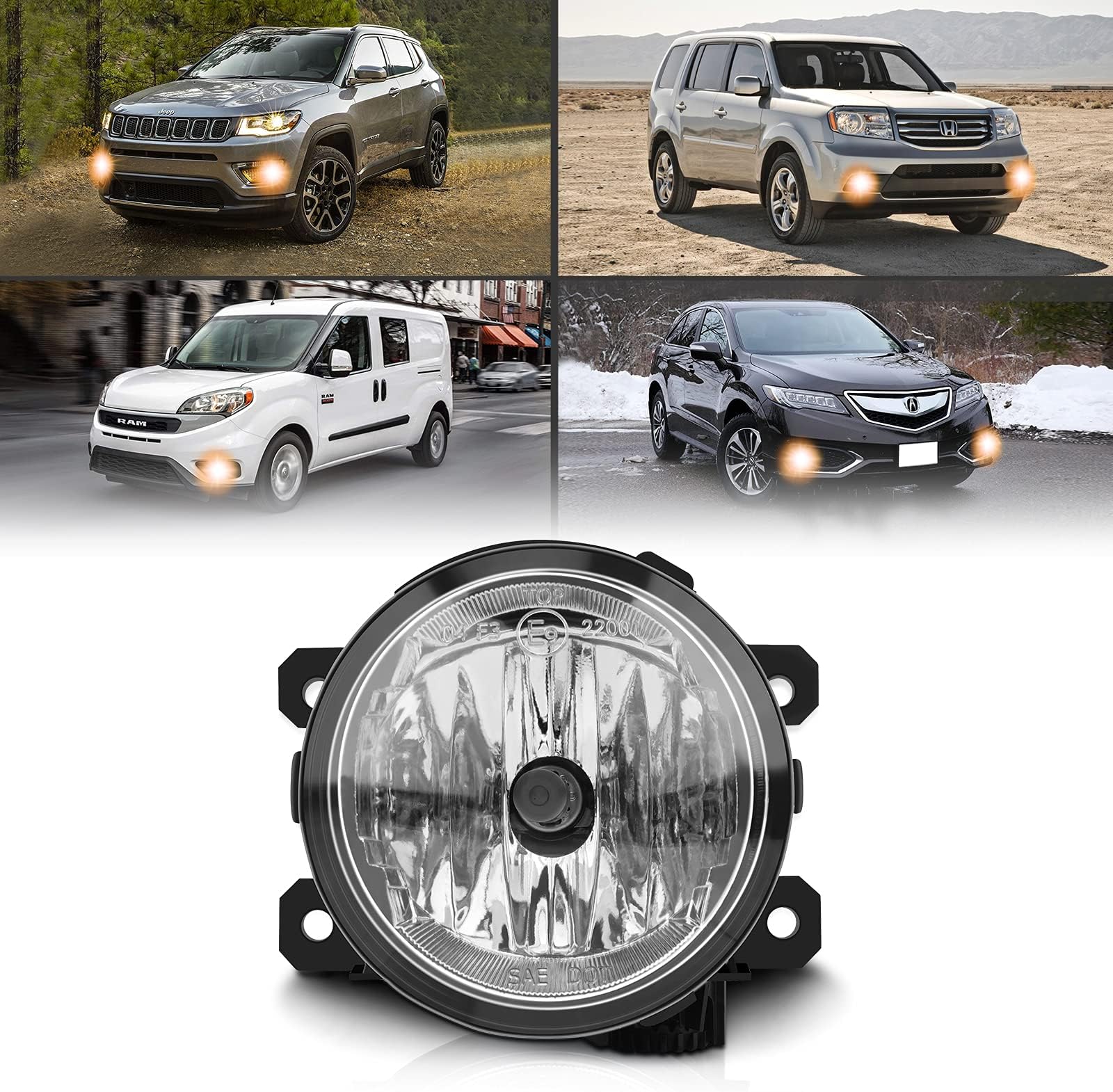 TangMiGe fog lights for CITROĆN (DS5 JUMPER), PEUGEOT BOXER, IVECO DAILY VI 6, FIAT (500L DOBLO DUCATO PANDA PUNTO EVO), HONDA (CIVIC IX 9 CR-V ACCORD VIII 8), 1 Piece