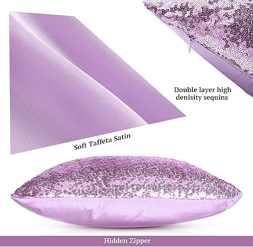 Miniatura 9 de 4 fundas de almohada de piel sintética de invierno con lentejuelas y esponjosas, fundas de almohada con purpurina para sofá, cama, sofá, día de