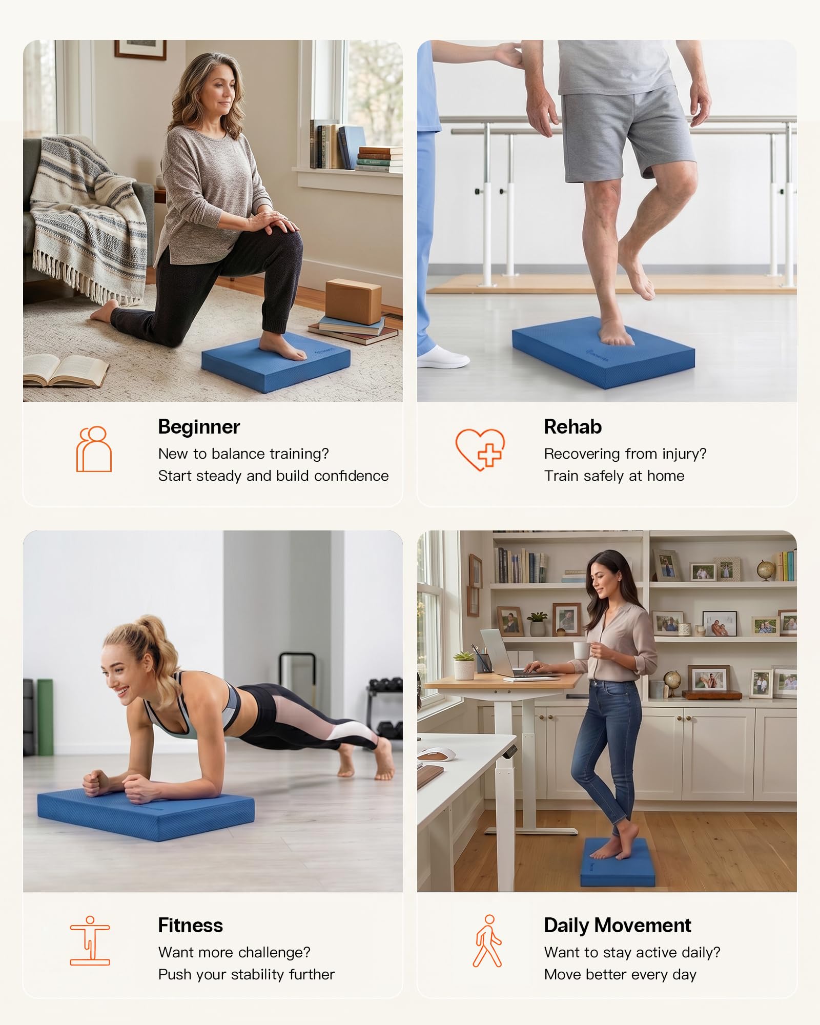 StrongTek Cuscinetto professionale in schiuma per esercizi di equilibrio, 40,1 x 33 x 5,1 cm, in schiuma TPE ad alta densità, antiscivolo e resistente all'acqua, per allenamento dell'equilibrio,