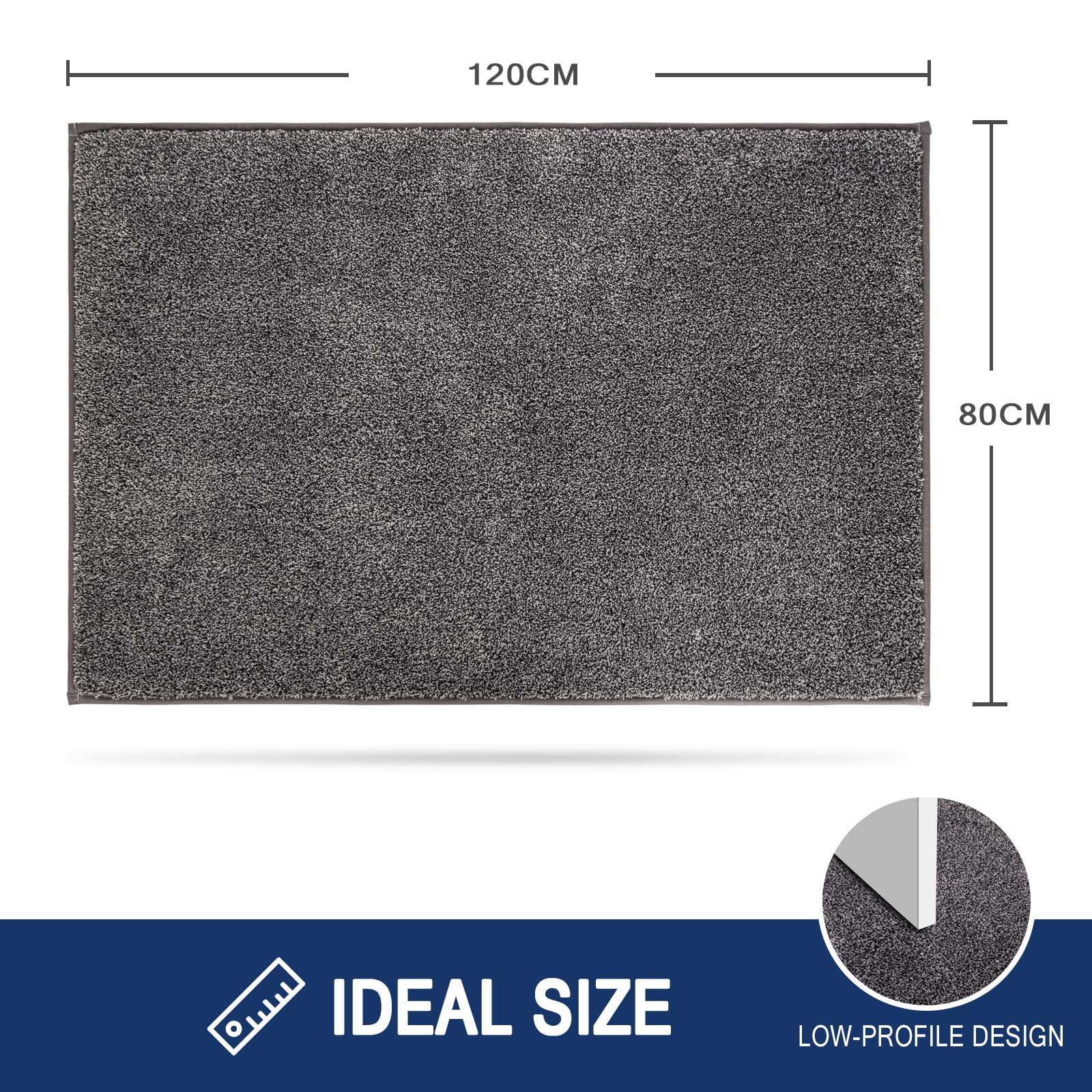 FCSDETAIL Zerbino Trappola Sporco, Tappetino Antiscivolo Lavabile in Lavatrice, Zerbino d'Ingresso con Microfibre Morbide Assorbenti per Cane, Ingresso, Porta e Corridoio