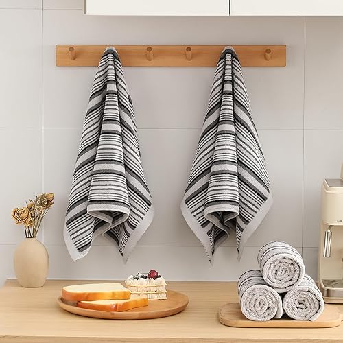 Miniatura 64 de SALAS Toallas de cocina de algodón prémium para secar platos, toallas de mano grandes y largas de 390 GMS, juego de toallas gruesas y altamente