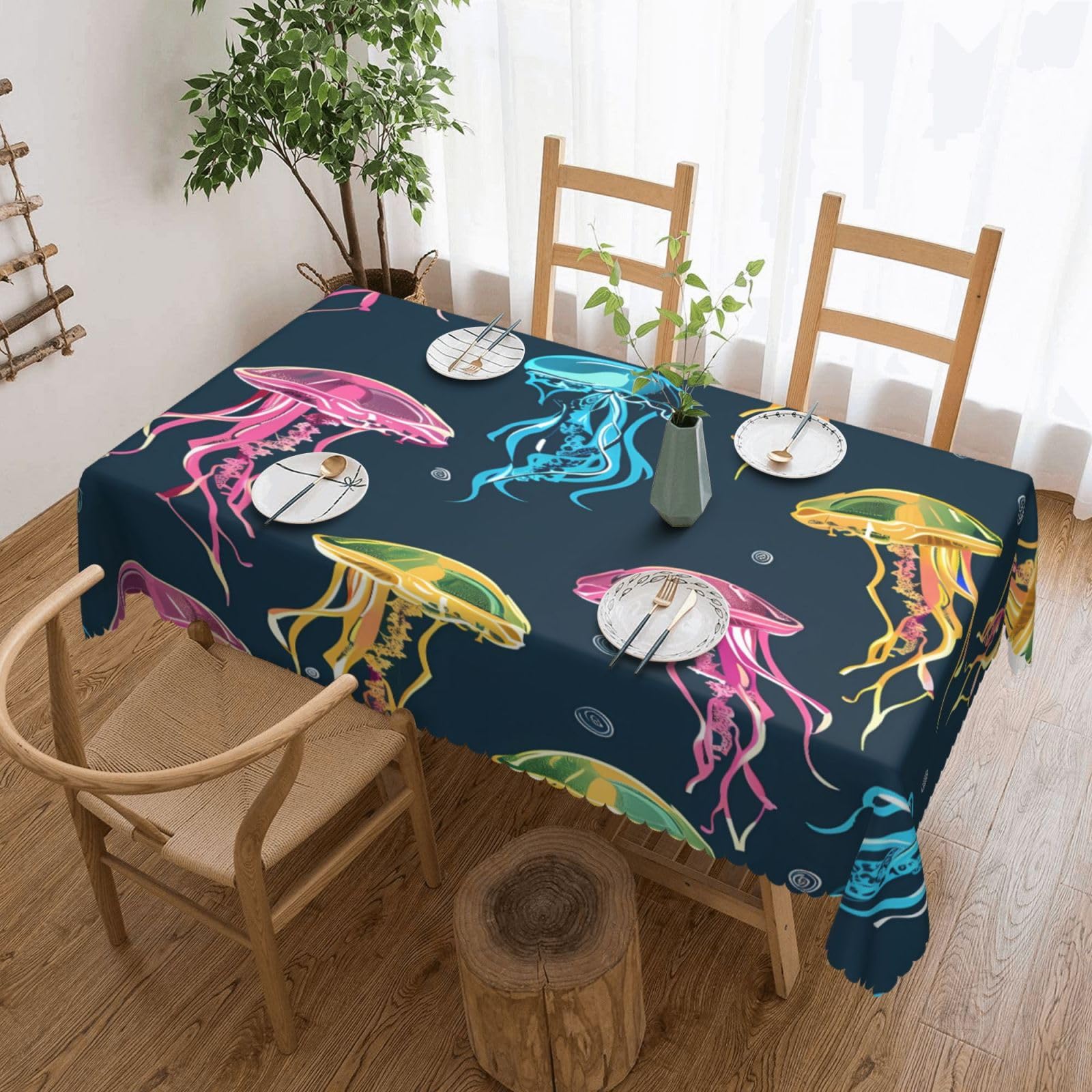 Nappe anti-taches méduses colorées imperméable et lavable pour simplifier vos repas