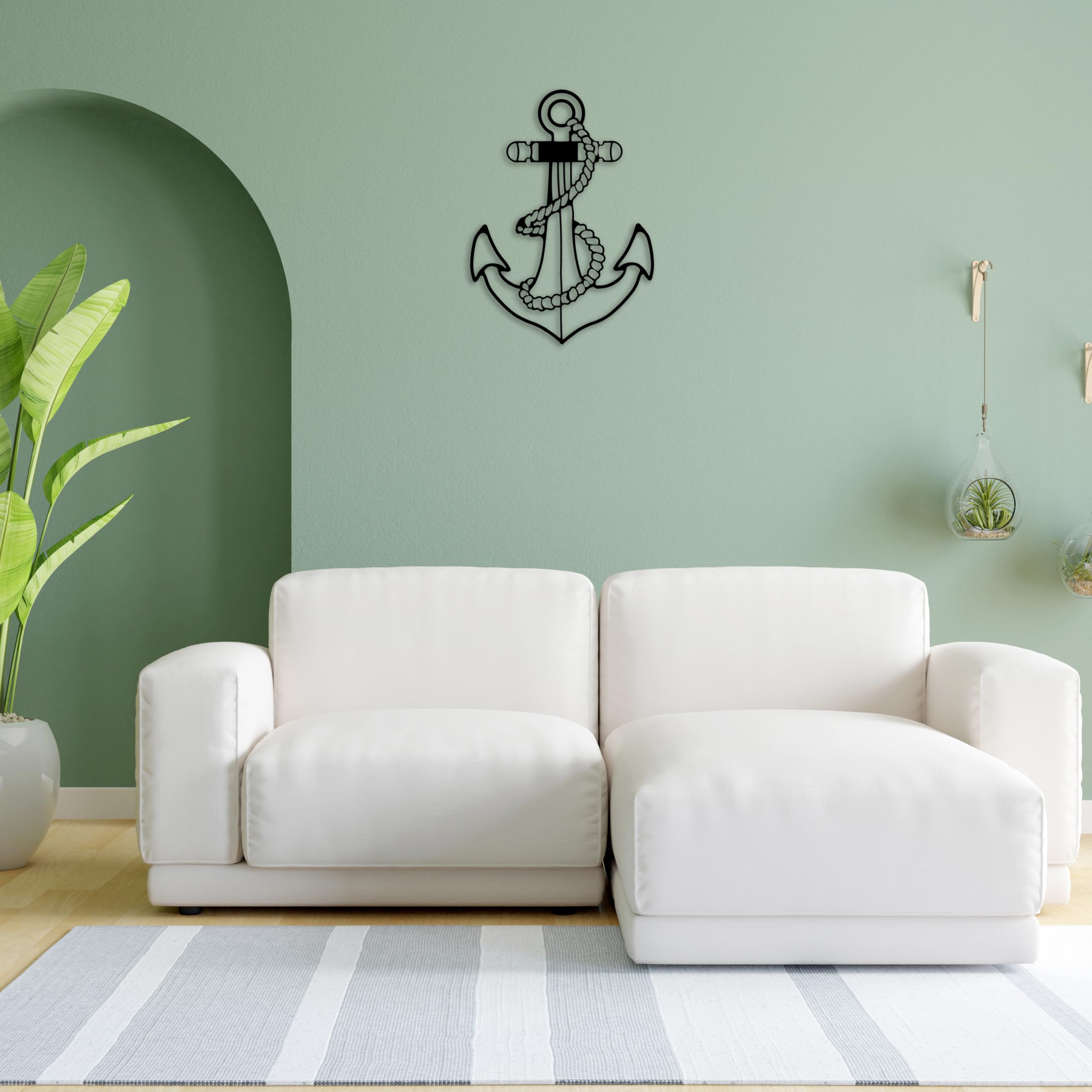 WEHUKOR Anchor Metal Wall Hanging Arts Home Decor, Durable, good ambience Metal Wall Art For Bedroom,Living Room,Drawing room,Hotel,Office,Home Garden (19.7 inch x 14 inch, Black) 1