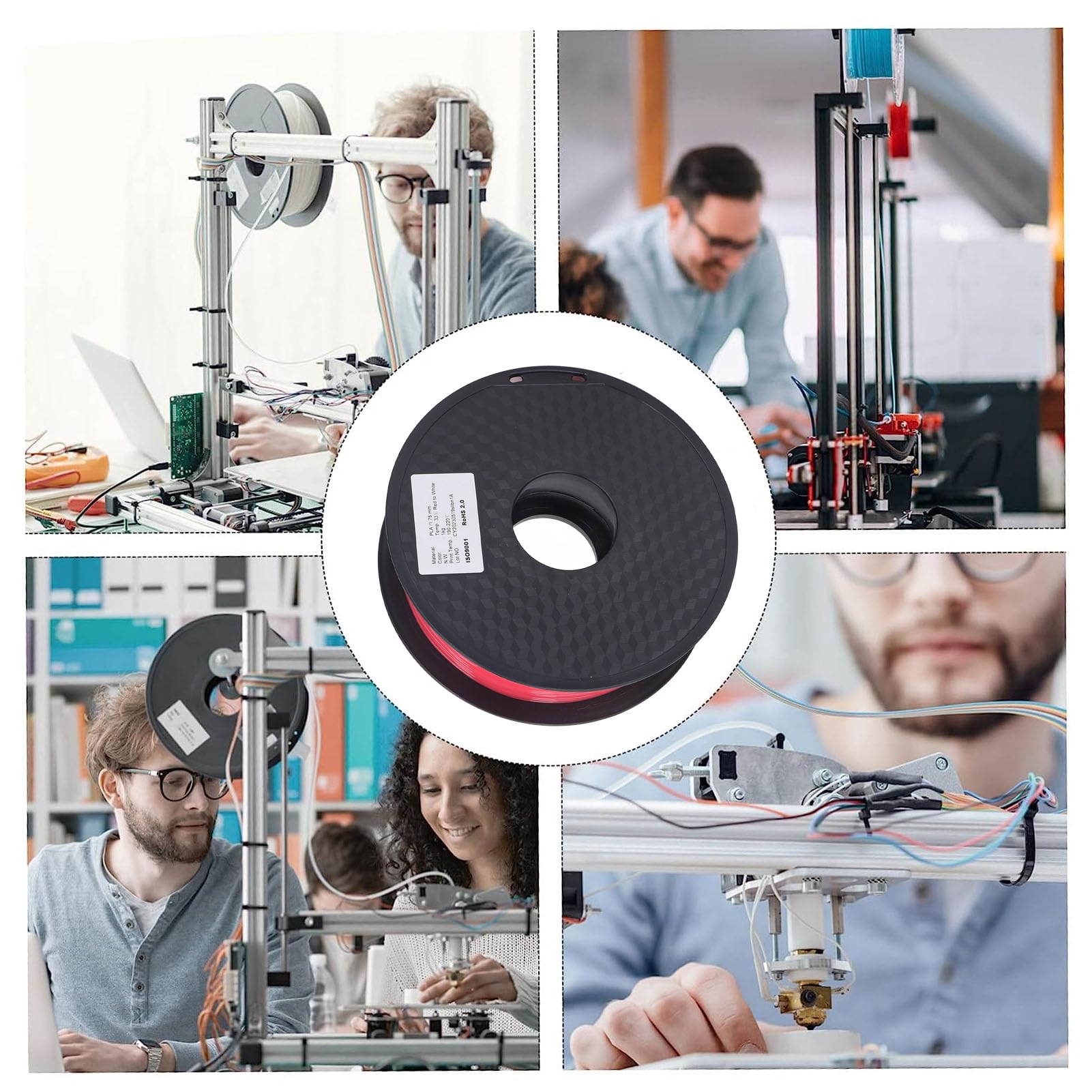 Filament Do Druku 3d, Materiał Zmieniający Kolor W Kolorze Czerwonym I Białym, O Grubości 1,75 Mm I Wysokiej Precyzji, Z Niskim Odkształceniem I Stabilnym Drukiem