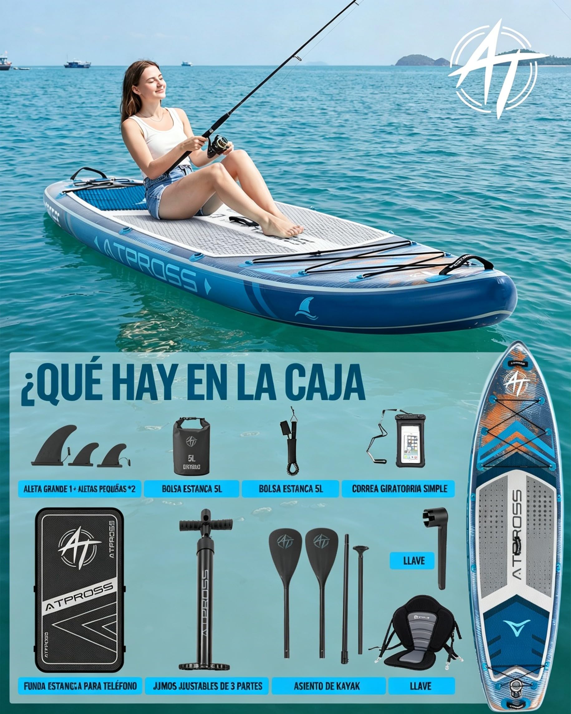 Tabla de Paddle Surf Hinchable con Asiento de Kayak y Accesorios, 320x84cm Sup Extra Ancha para 2 Personas, Carga 200kg, Kayak Hinchable Estable y Antideslizante para Adultos y Surf