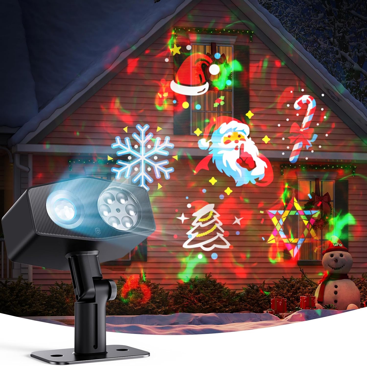 Govee Outdoor Decoration Projector Light, Upgraded LED Snowflake Projector, IP67 Waterproof, 180° Rotation, 20 HD Effects & 58 Scene Modes with App Control, Works with Alexa, Google Assistant, Matter - Image 1 of 9