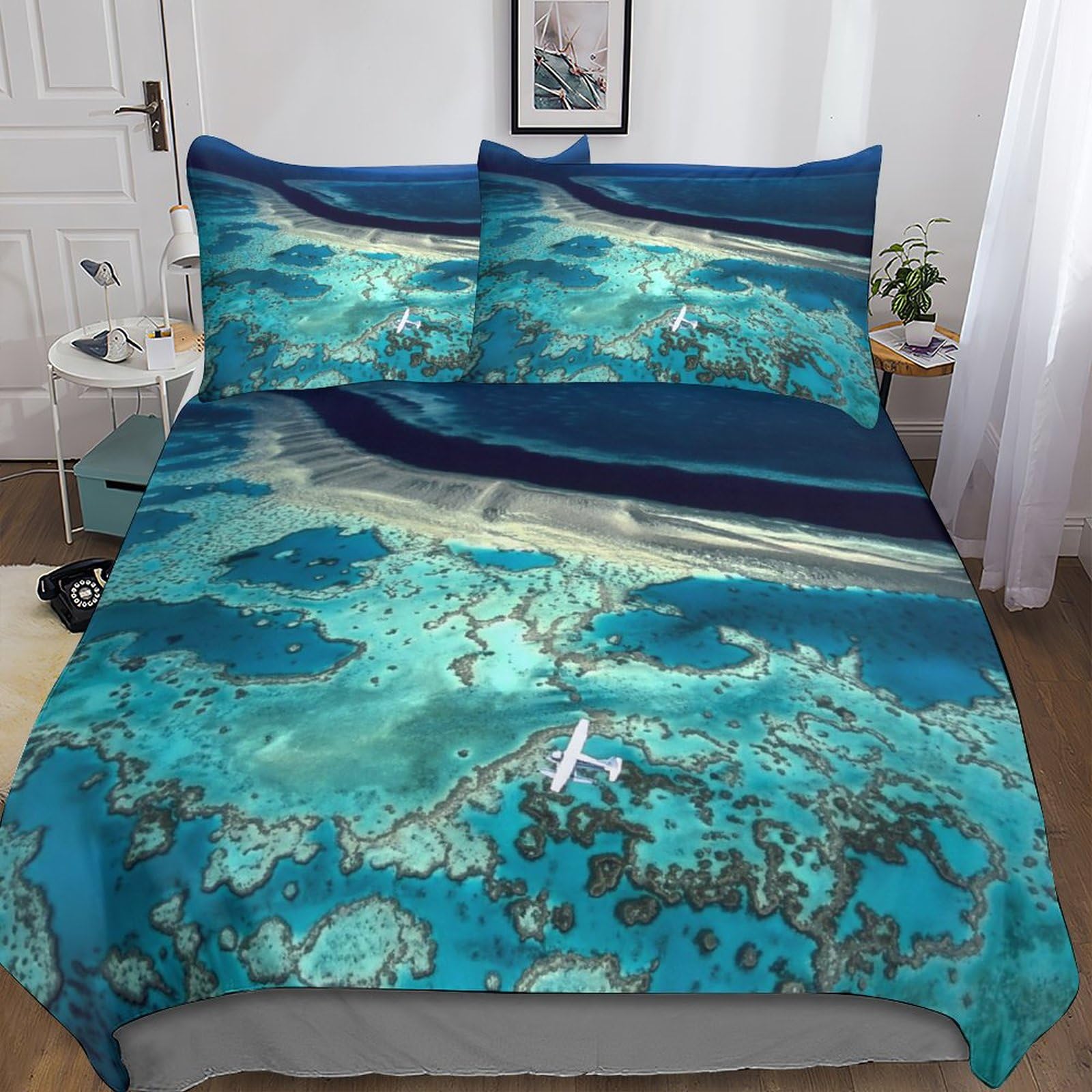Housse de couette océan 200x200 cm pour une ambiance de chambre marine relaxante