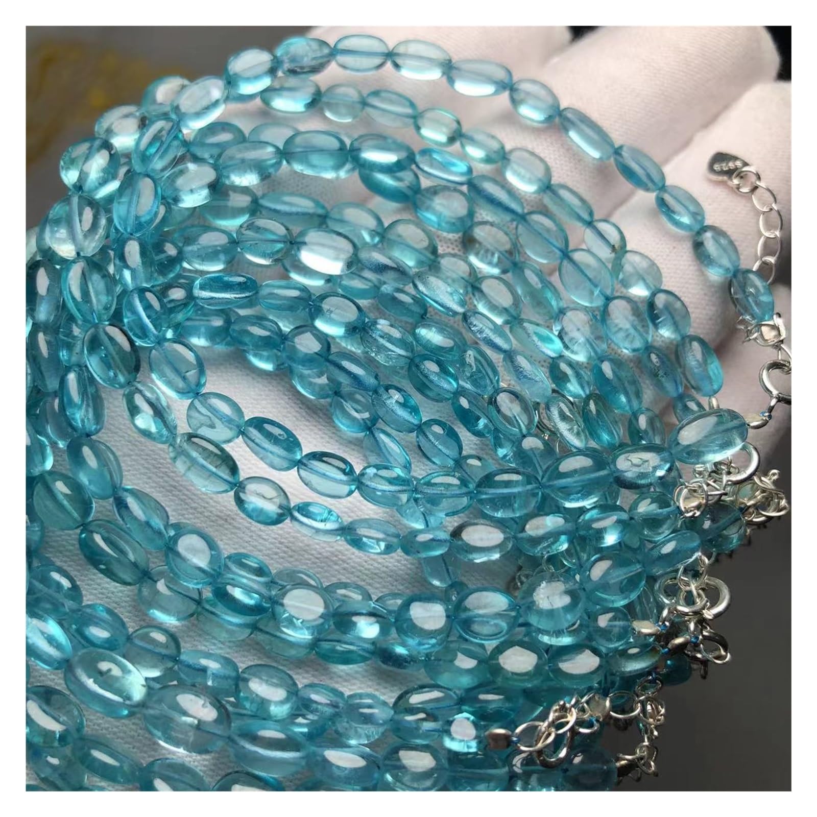 Amazon.co.jp: ストーン・ブレスレット 卸売天然アパタイトオーバル  