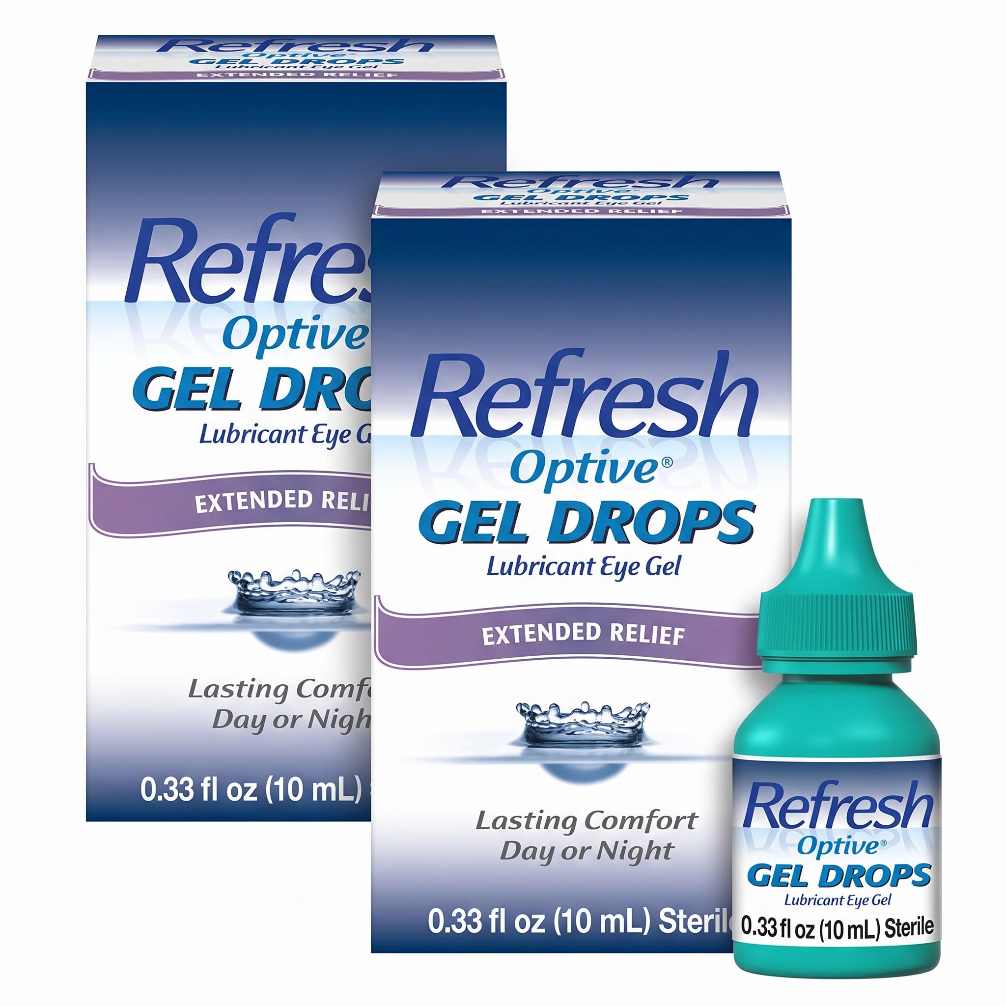 Refresh Optive Gel Drops Lubricant Eye Gel for Dry Eyes, 0.33 Oz Sterile (Pack of 2)