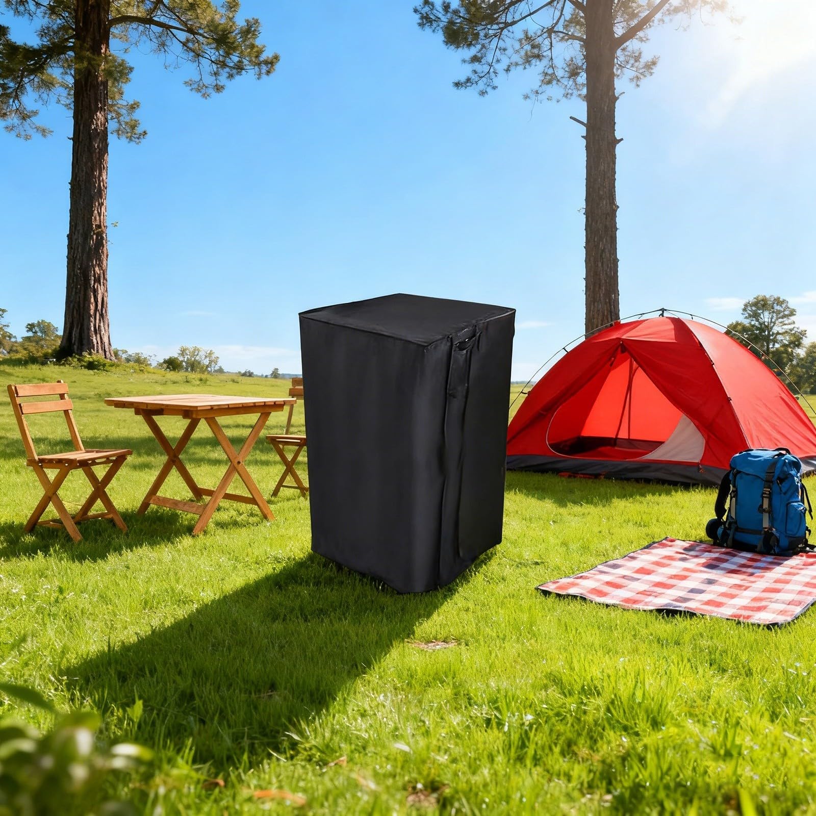 Glewi Funda para estufa de gas para exteriores compatible con quemadores de propano, cubierta de tela Oxford 210D con cordón y hebilla (15.7 x 15.7 x 30 pulgadas) — view 3
