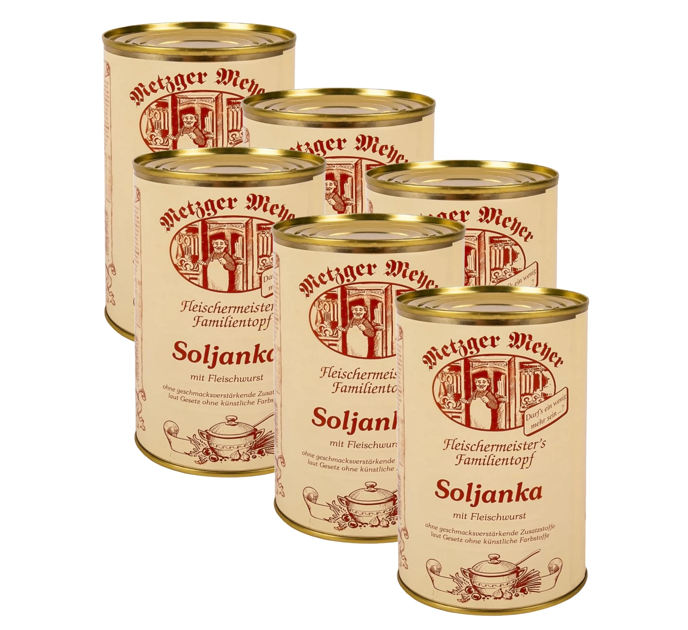 6x Soljanka 1,16kg mit Fleischwurst - Ohne geschmacksverstärkende Zusatzstoffe, ohne künstliche Farbstoffe