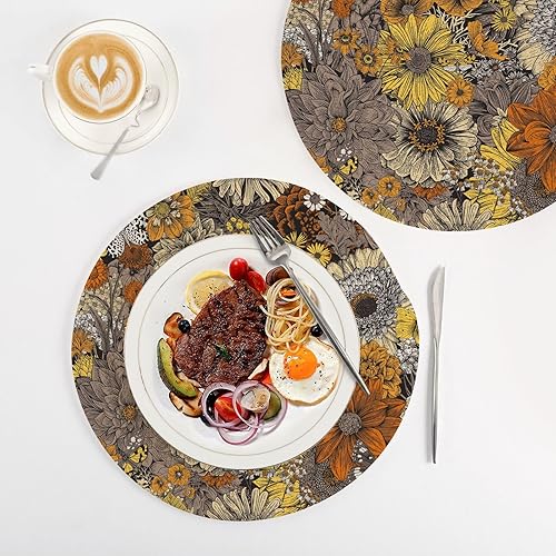 Miniatura 4 de Trivet Set Autumn Sunflowers and Butterflies Pot Holder Trivet Mats for Hot Dishes 15in Cotton Thread Weave Heat Resistant Table Mats for Microwave