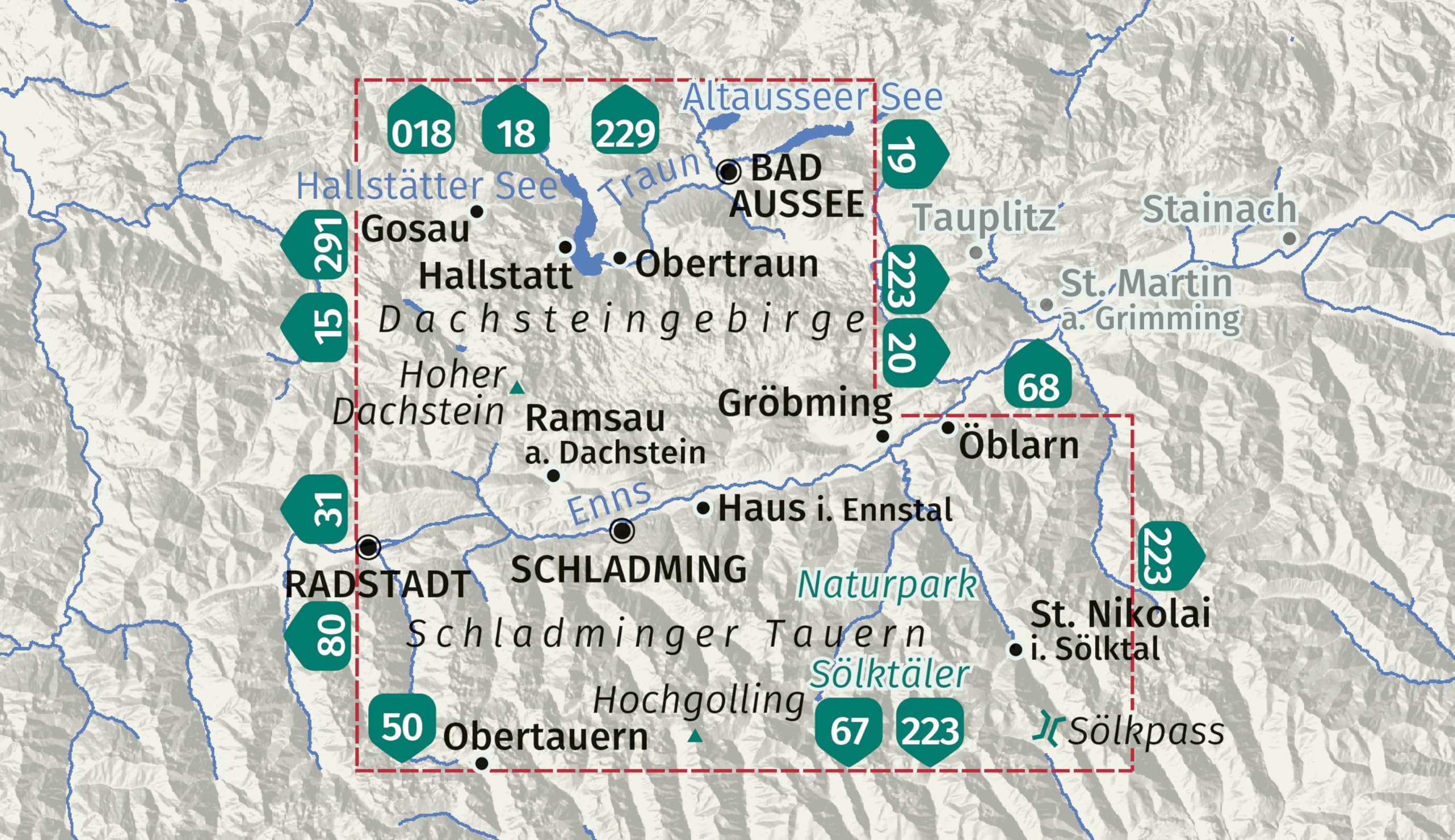 KOMPASS Wanderkarten-Set 293 Dachsteingebirge, Schladminger Tauern (3 Karten) 1:25.000: Wander- und Fahrradkarte in einem - inklusive ... Radwege. Panorama. Skitouren. Langlaufen.