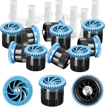 10 Pieces Variable Arc Nozzle, Pop-up Sprinkler Heads Replacement Compatible with Most of 360 Degree Adjustable Pop Up Sprinklers Spray Head for Garden Lawn Irrigation 6AN