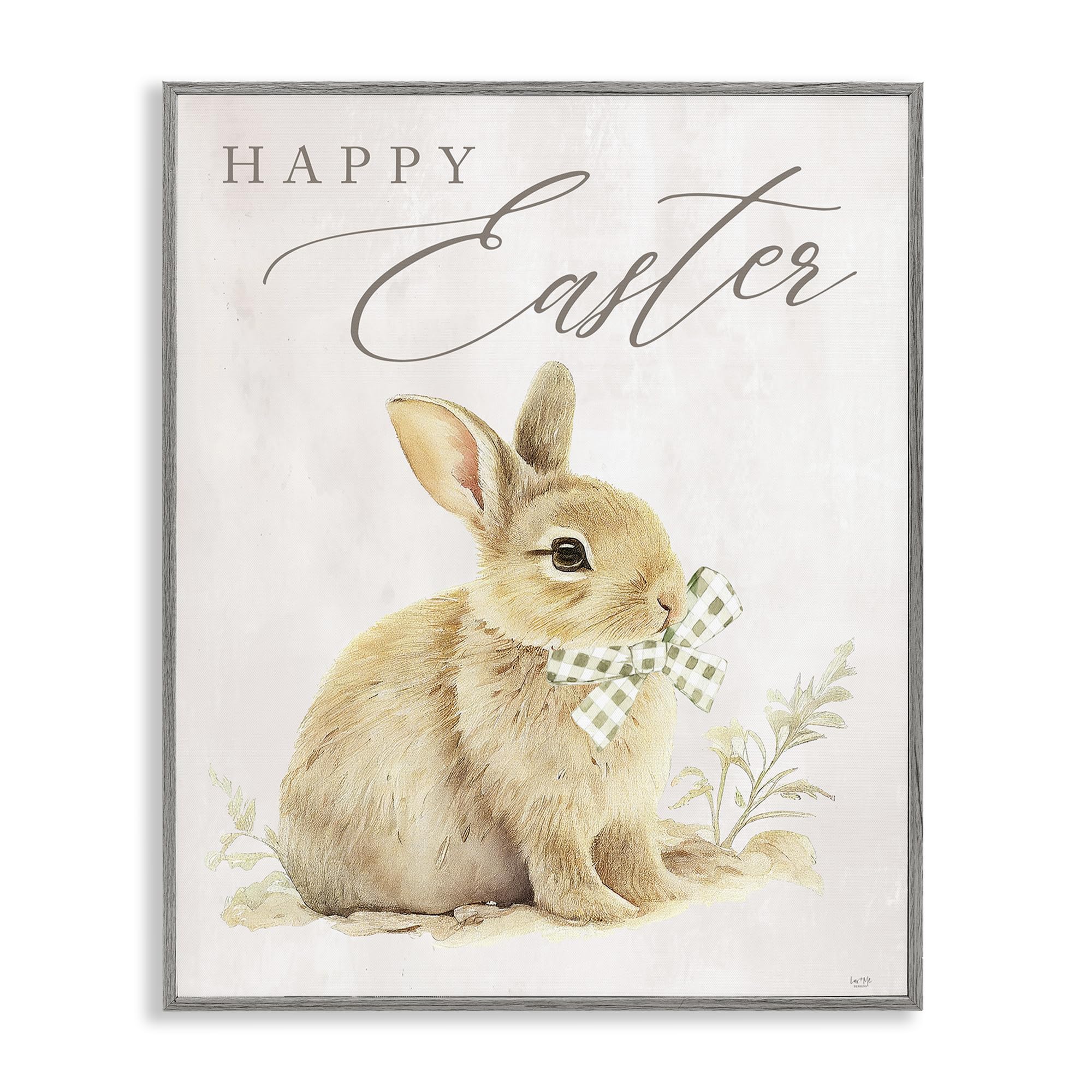 Cadre Happy Easter Bunny gris fini les decorations de paques kitchs
