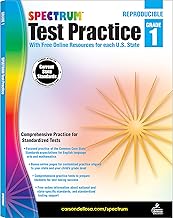 Spectrum Grade 1 Test Practice Workbooks, Ages 6 to 7, 1st Grade Test Practice Workbook, Math, Language Arts, Reading Comprehension, Vocabulary, and Writing, Standardized Test Practice - 160 Pages