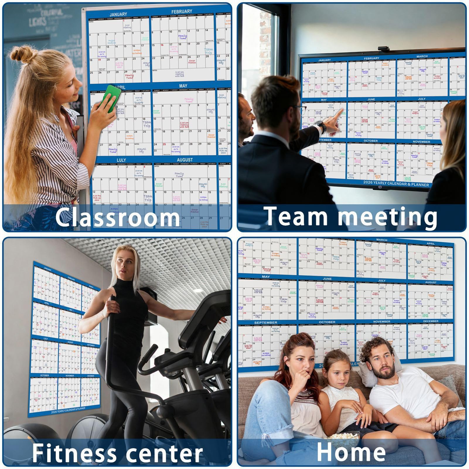 2026 Calendario Da Parete Planner Cancellabile e Scrivibile | Calendario Annuale Di Grandi Dimensioni Per Camera Da Studio Dormitorio Soggiorno Appartamento Studenti Adulti