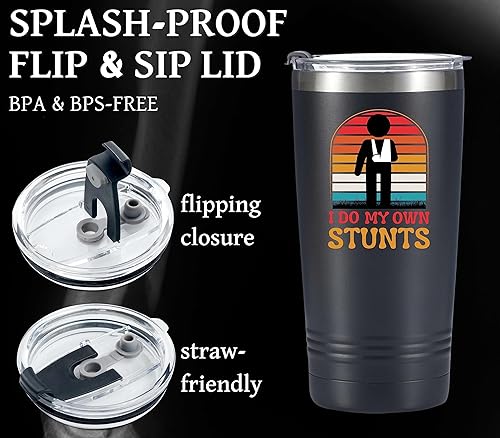 Miniatura 4 de Regalos de brazo roto, regalos para familias o amigos en cumpleaños y Navidad, vaso aislado de acero inoxidable de 20 onzas  I DO MY OWN STUNTS