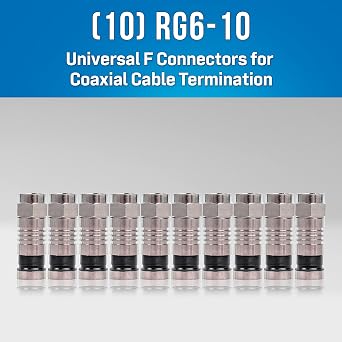 Jonard Tools TK-RG64 Coax Cable Installation Kit with Coaxial Compression Tool (RG6, RG59, RG11), Cable Cutter, and Wire Stripper, Includes (Pack of 10) RG6 F Connectors