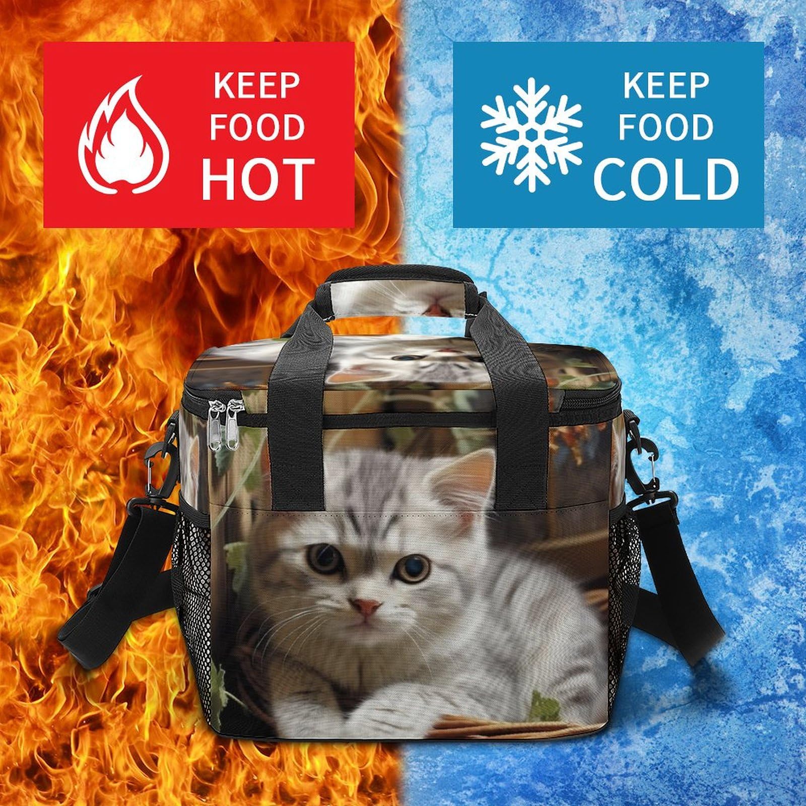 Sac à glace de camping en tissu Oxford de grande capacité, isolation portable et sac de rangement au froid, profitez d'un moment de camping frais