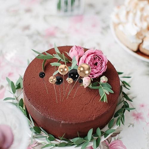 Miniatura 4 de Gadpiparty 66pcs Ice Cream Decor Baños Accesorios Black Top Hat Cake Ball Topper Dessert Toppers Multifunction Paper Cup Ornaments Decorative Ball