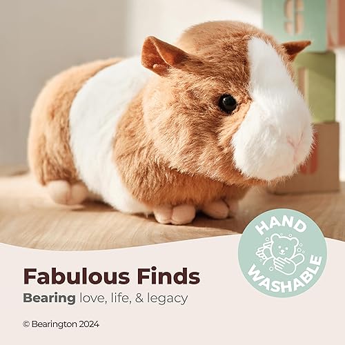 Miniatura 3 de Bearington Ginny Conejillo de Indias de Peluche - Juguete de Conejillo de Indias de Peluche de 8" con Pelaje Suave, Detalles Realistas y Cuerpo