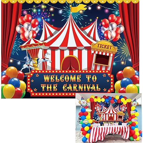 7x5ft Carnival Backdrops for Kids Party