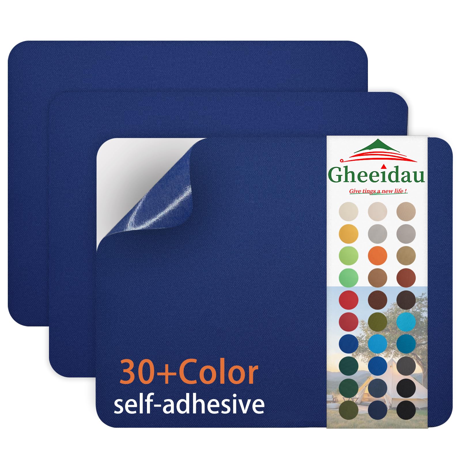 Gheeidau Canvas Repair Patch 9×11 Inch 3Pcs Waterproof Self-Adhesive Fabric Repair Patch for Tents,Boat Cover,Pop Up Canopy,Patio,Bags,Car Seats,Sofas