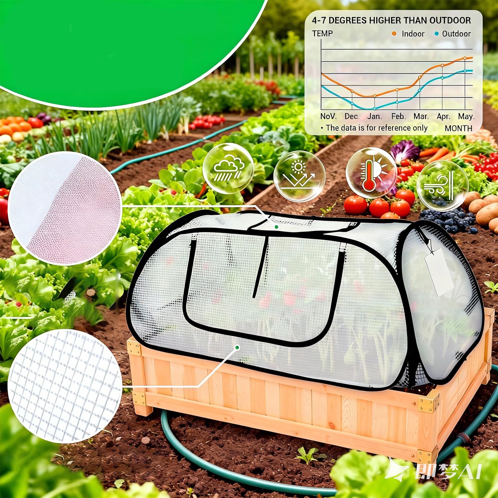 Copertura per Serra Pianta per acceleratore da Giardino con Porta con Cerniera Forniture per la casa da Giardinaggio per Accessori per la casa Giardinaggio