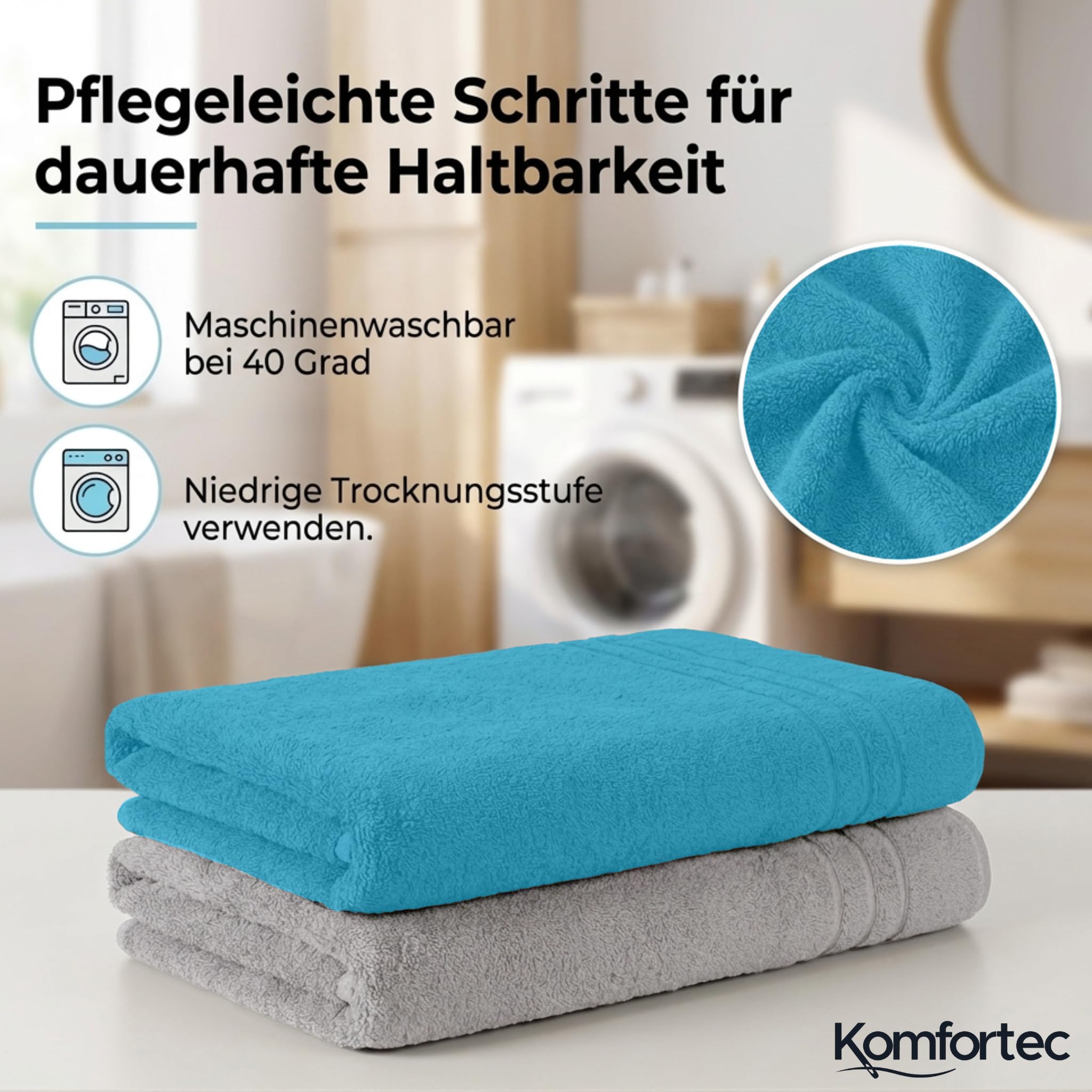 Komfortec 2er Saunahandtuch Set 80x200 cm – Bild 3