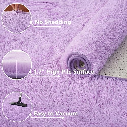 Miniatura 130 de AMTOVO Alfombras de área para sala de estar, 6 x 9 pies, color negro y gris, alfombra grande y esponjosa, alfombra para dormitorio, alfombra